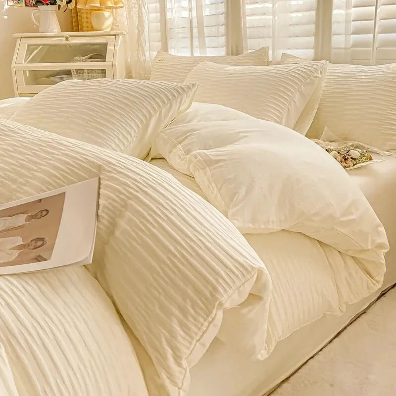 Lightweight Seersucker Fabric Bedding Set First-Class