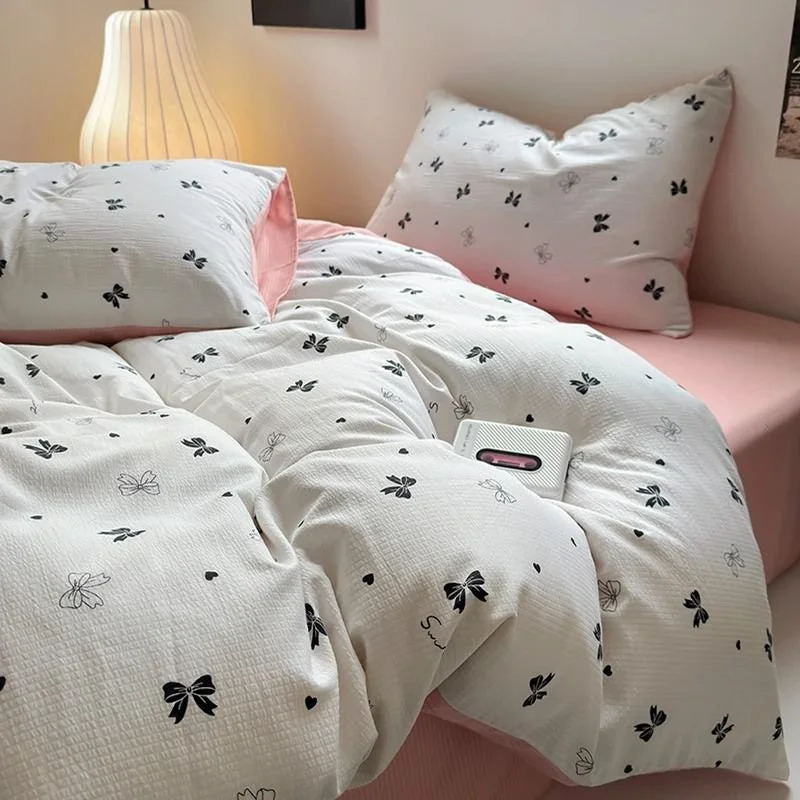 Secure Girly Bows Light Pink Bedding Set Original