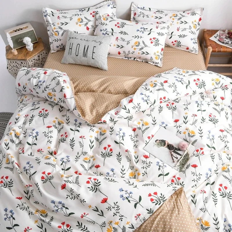 Modern Fresh Floral Bedding Set Easy-to-Use