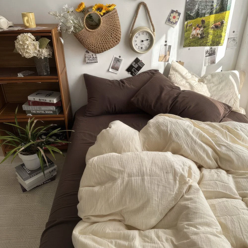Sustainable Earthy Tones Aesthetic Bedding Set Effective