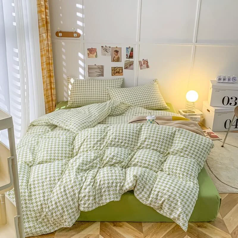 Certified Dogtooth Check Korean Bedding Set 2.0 Breathable
