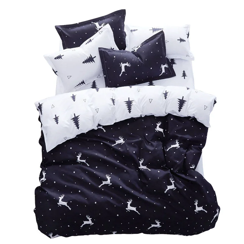 Effective Christmas Trees and Deers Bedding Set Easy-to-Use