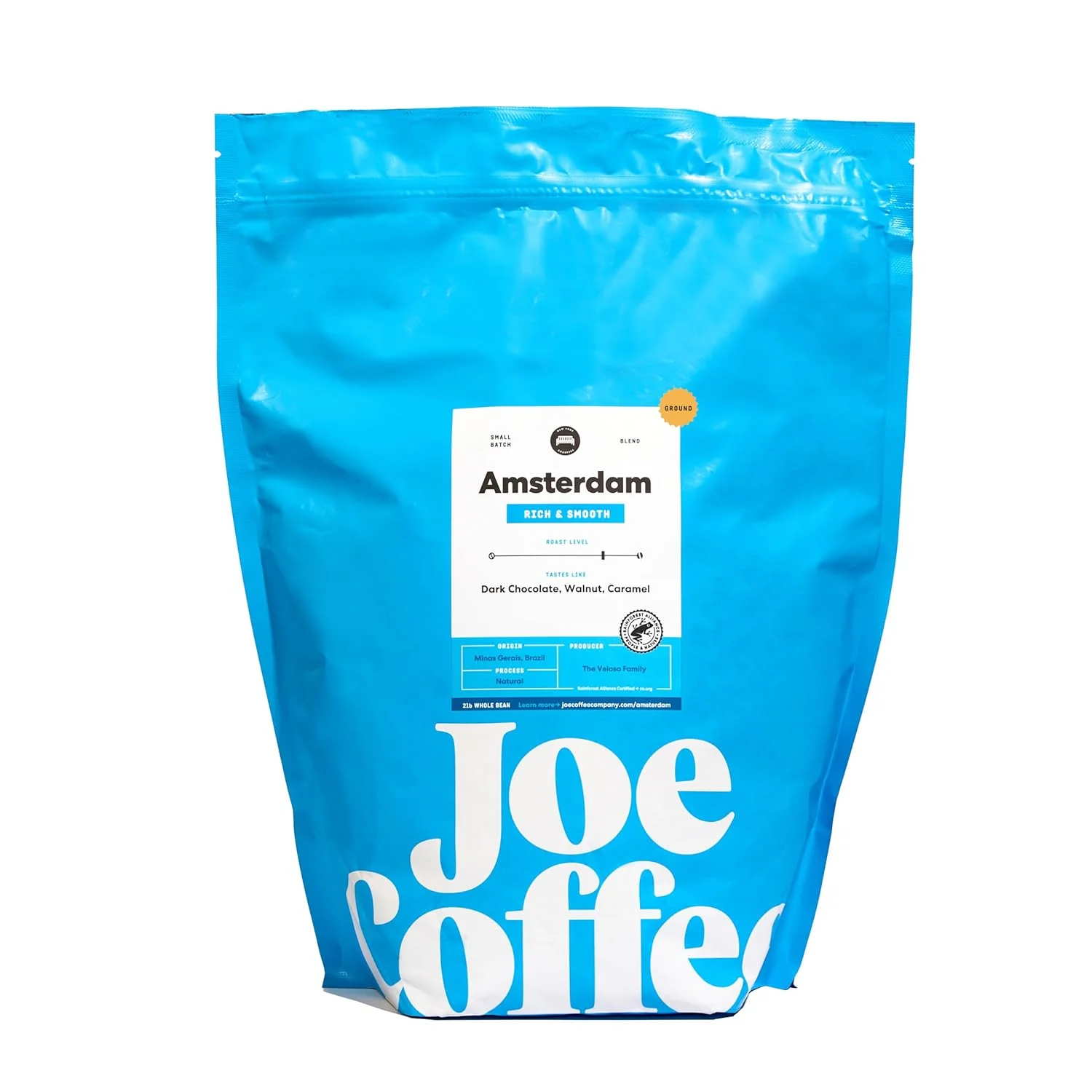 Optimized Joe Coffee Company Amsterdam Medium Roast Ground Coffee 2 lb Bag Small-Batch Specialty NYC Roaster Durable