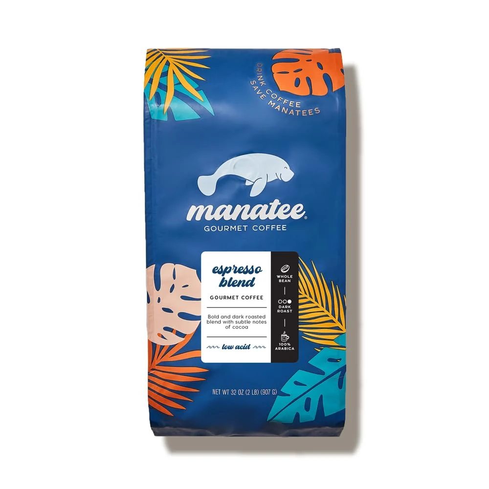 Proven Manatee Gourmet Coffee Espresso Bean Dark Roast Whole Bean 2 lb. Smart