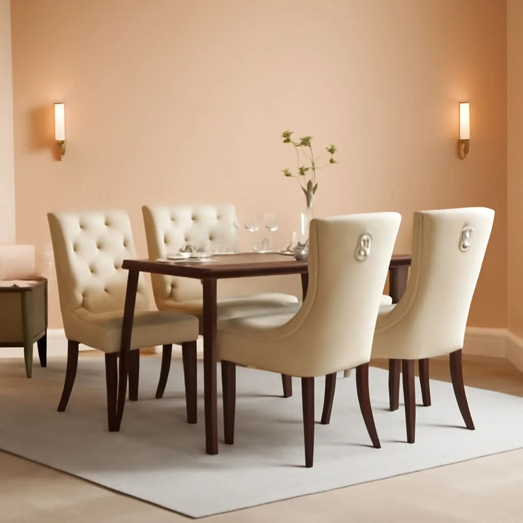 Efficient Beige Velvet Button Tufted Dining Chairs Modern Set Of 2 Traditional
