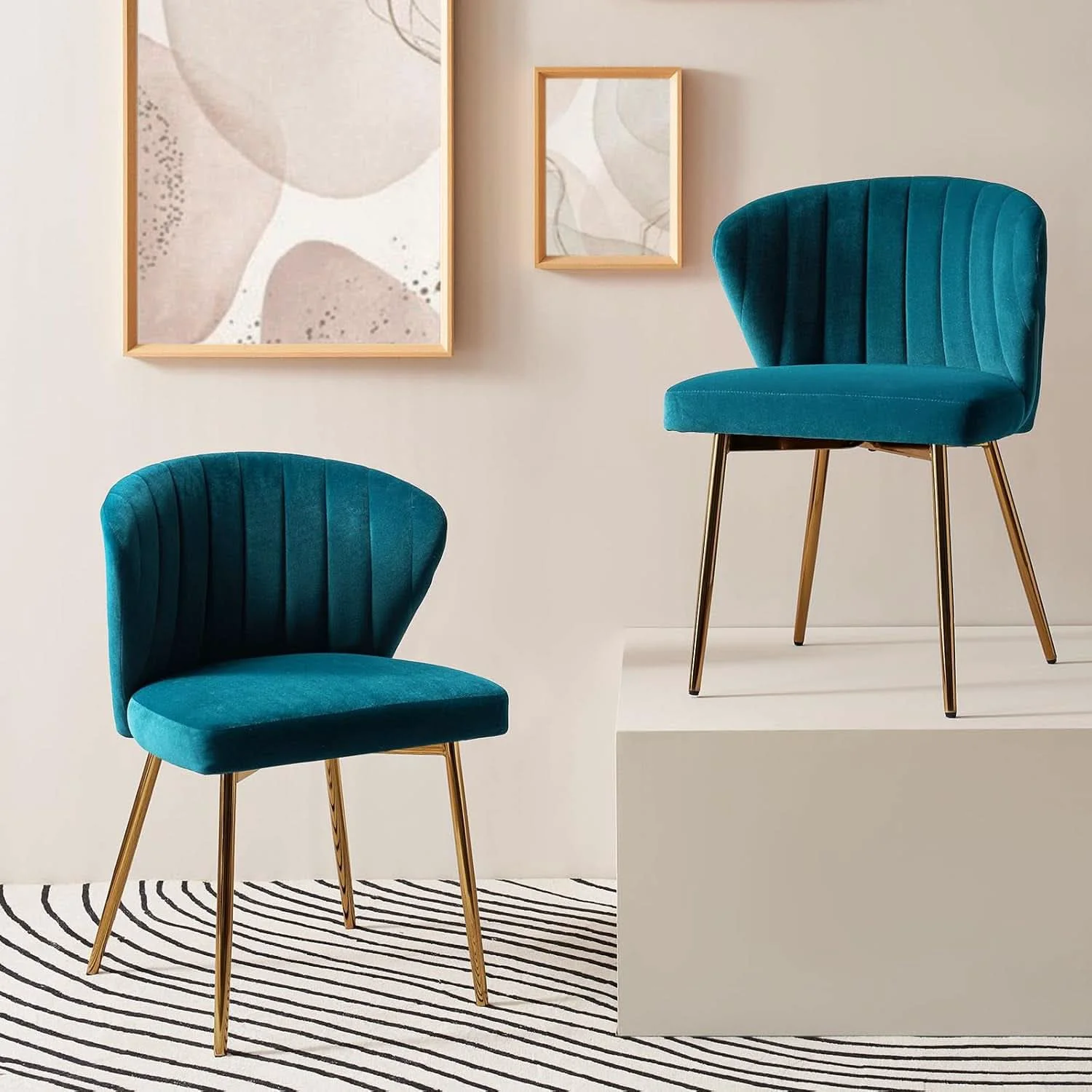 World-Class Teal Dining Chairs With Ergonomic Backrest Pro Set Of 2 Eco-Friendly