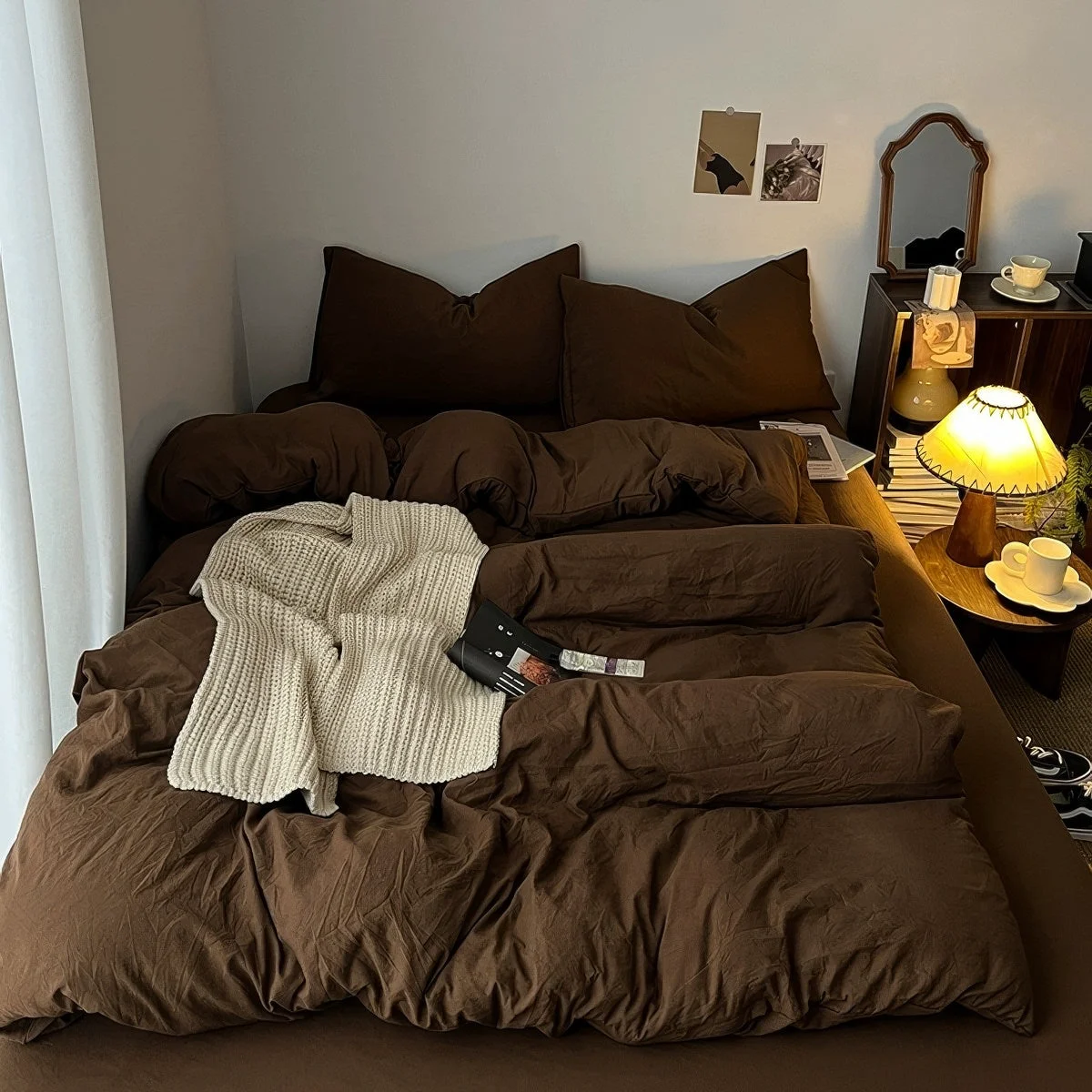 Efficient Dark Brown Shades Bedding Set Expertly Made