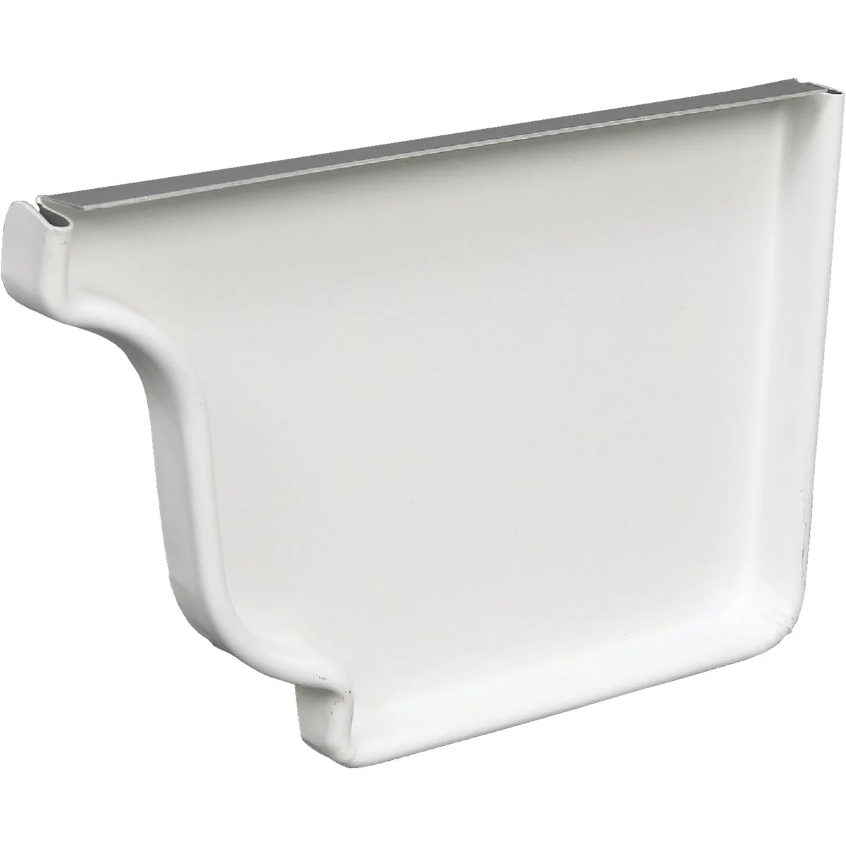 Premium Amerimax 5 In. Galvanized White Right Gutter End Cap Advanced