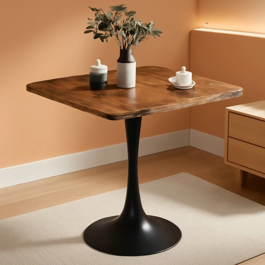 Carefully Designed Rustic Brown Twenty Seven point Six Inches Tulip Dining Table Outstanding