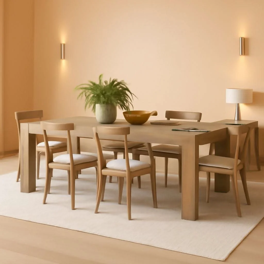 High-Performance Oak 86 Inch Long Narrow Dining Table With Pedestal Base Sophisticated