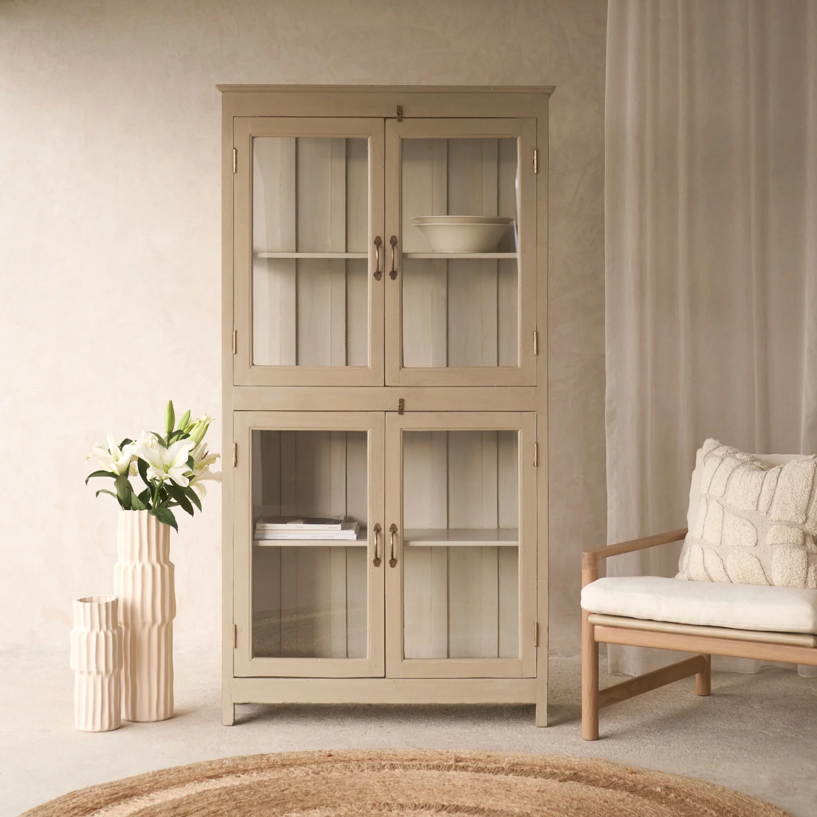 Premium Material Vintage Large Cabinet Linen Authentic