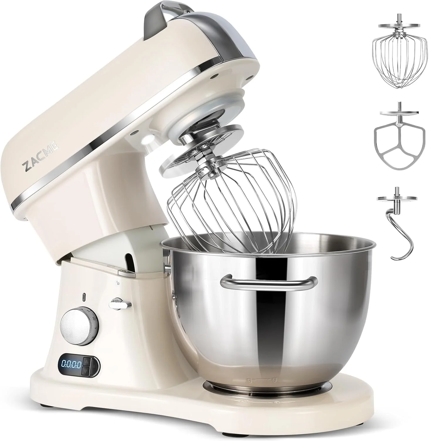 Functional 8.4QT Commercial Stand Mixer 800W with Aluminum Die Casting Meets the Standard of NSF ANSI 8-2023 Mixers Kitchen Electric Stand Mixer with Stainless Steel 8L Bowl Dough Hook Whisk and Beater Easy-to-Use