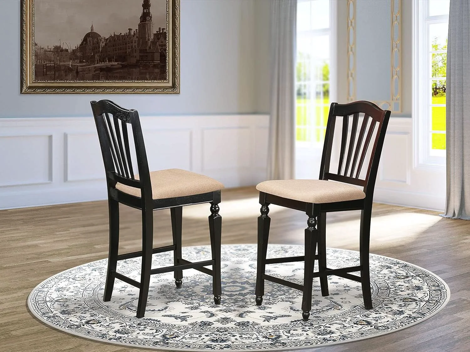 Original Black Counter Height Kitchen Chairs Set Of 2 For Dining Flexible