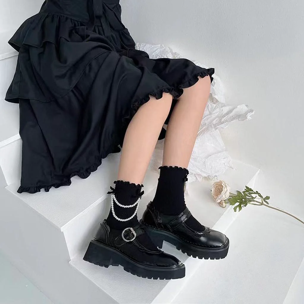 Reusable Elegant Faux Pearl Décor Socks Prestigious