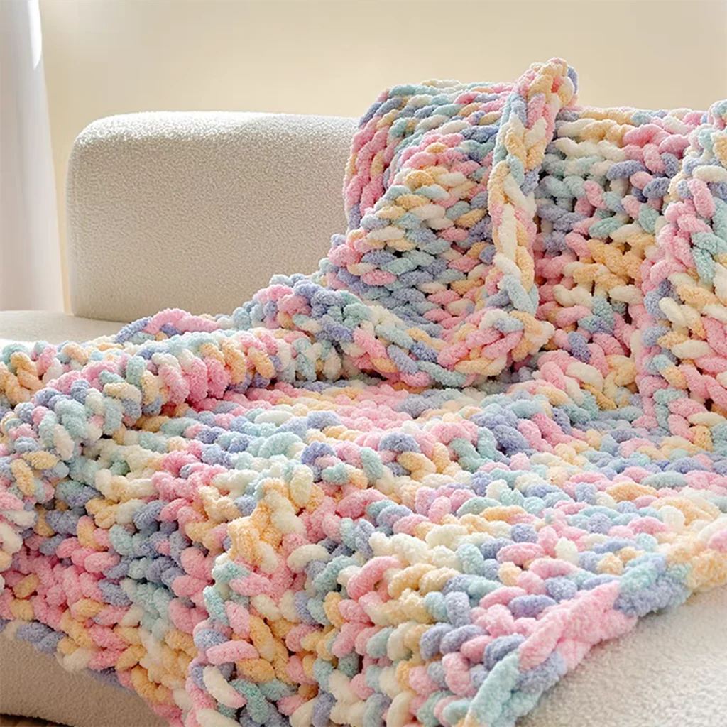 User-Friendly Tie-dyed Chunky Knitted Blanket Superior