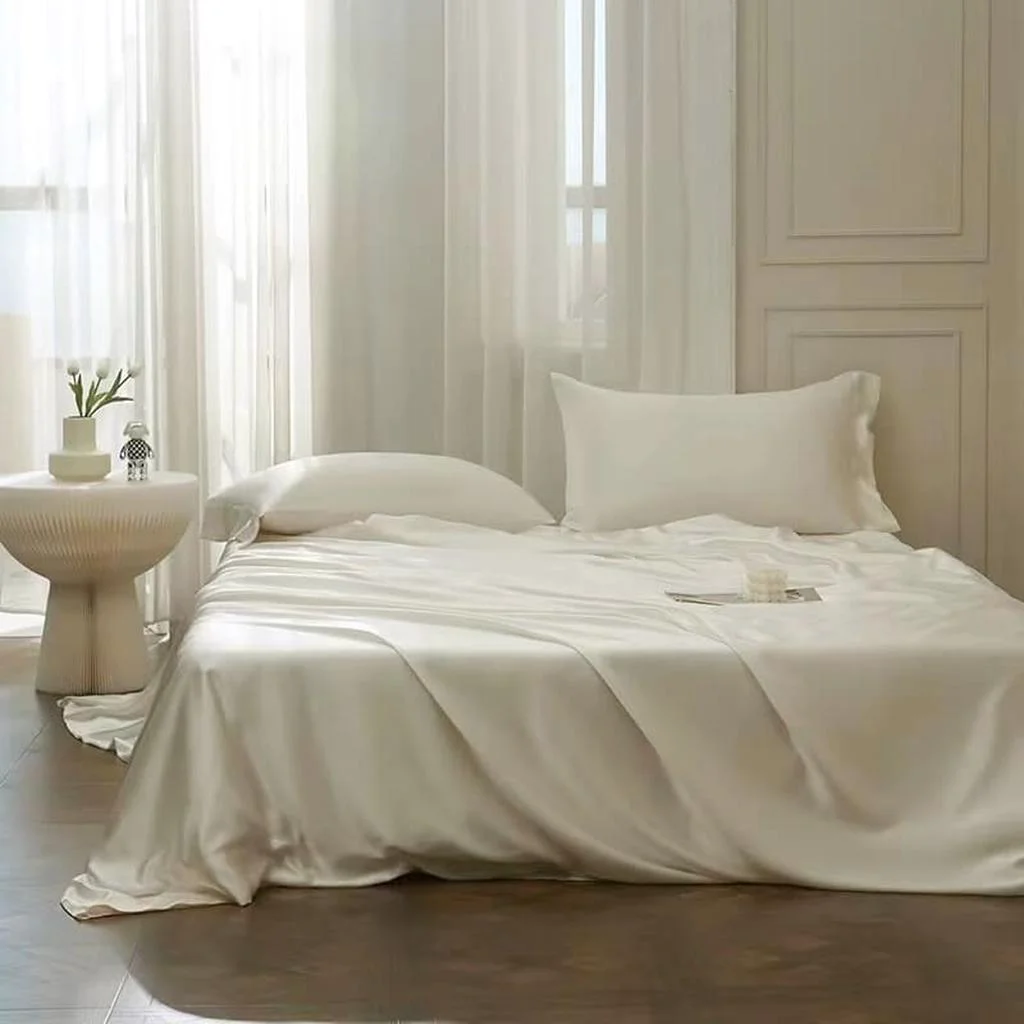 Long-Lasting 22 Momme Silk Sheet – White High-Grade