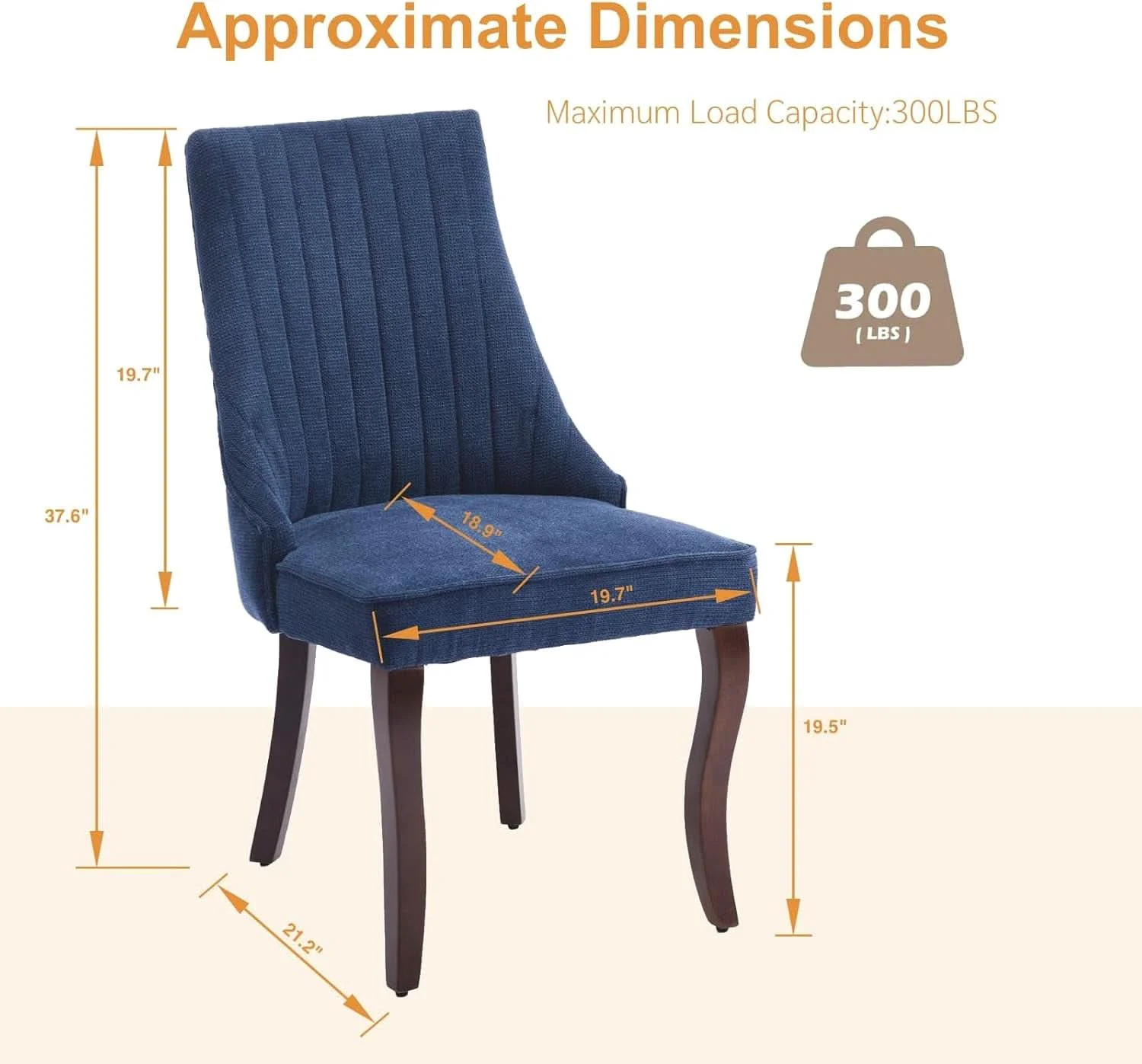 Optimized Blue Linen Dining Chairs Set Of 4 With Channel Tufting Expertly Made