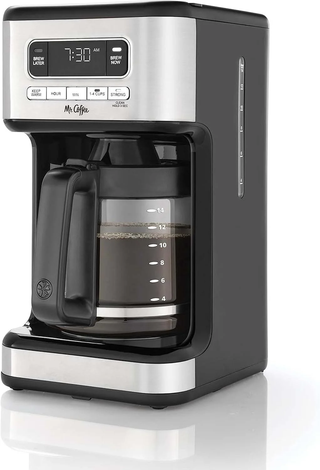 Reliable Mr. Coffee 14 Cup Programmable Coffee Maker Stainless Steel Elegant