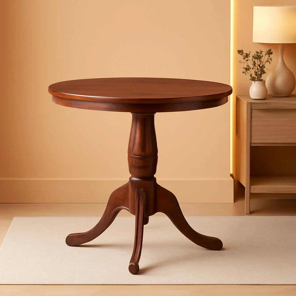Artisan Dark Walnut Round Dining Table 32 Inch Diameter Pro Finish Premium Material
