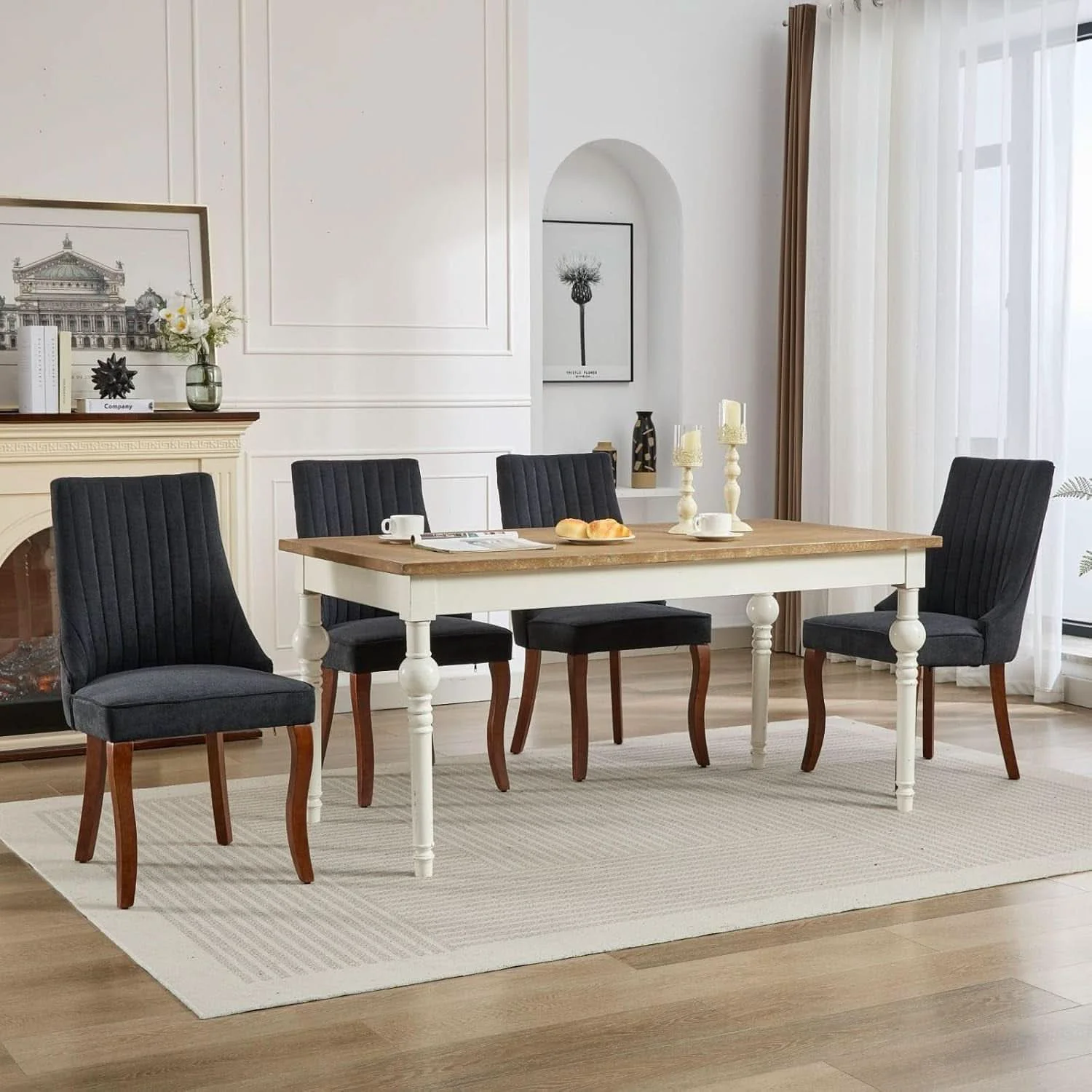 Long-Lasting Velvet Dining Chairs Set Of 4 Black For Kitchen Use Professional
