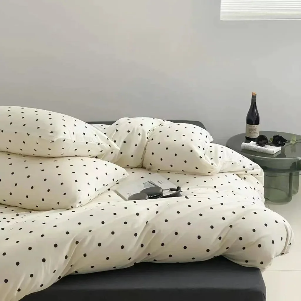Trendy Polka Dot Jersey Bedding Set Modern