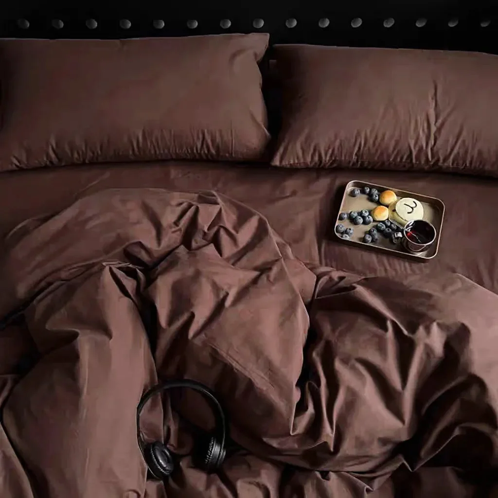 Natural Earthy Brown Bedding Set Efficient
