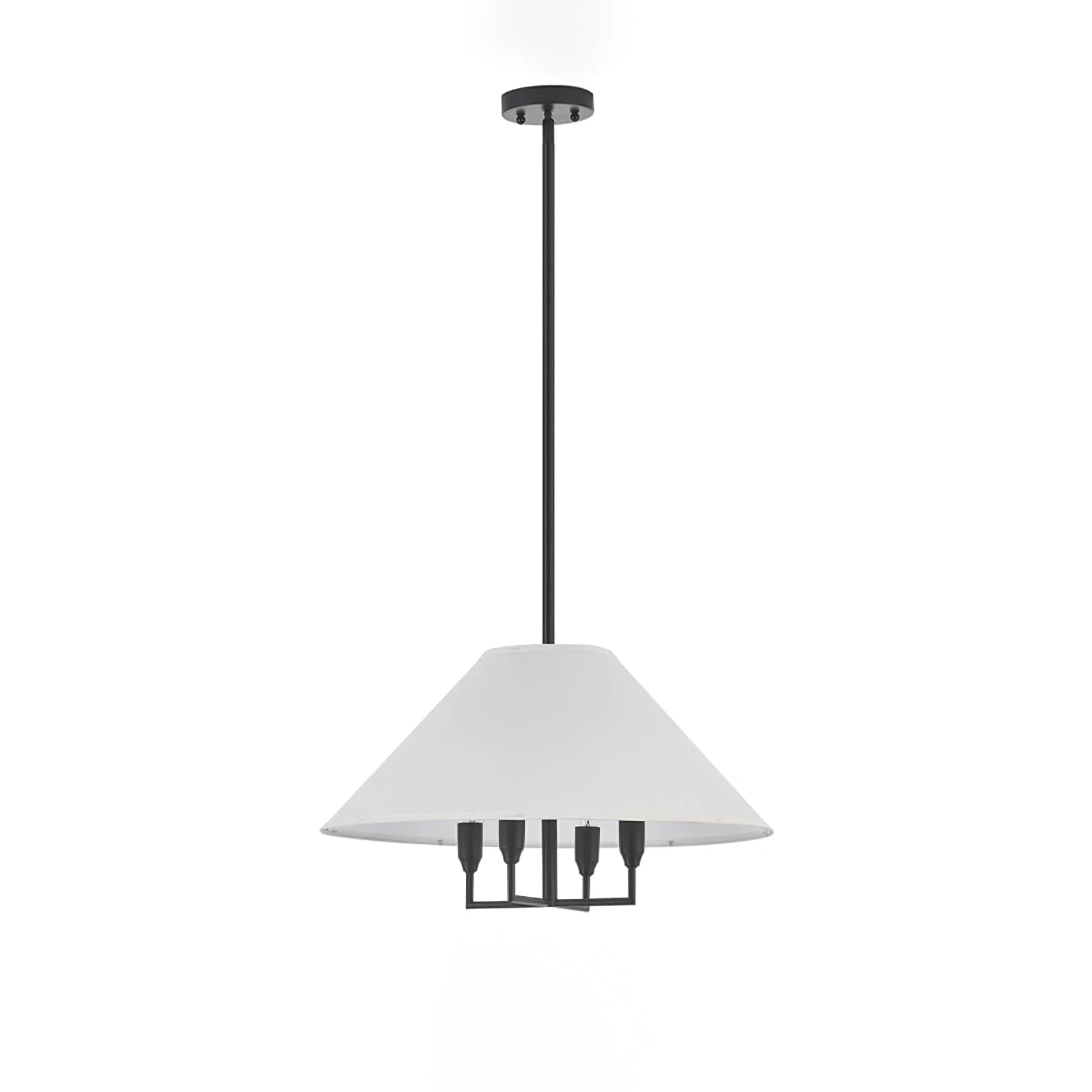 Comfortable Modern Farmhouse Conical Fabric Chandelier Functional