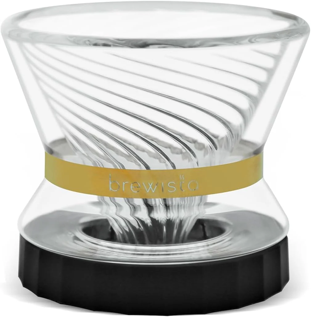 World-Class Brewista Tornado Duo Pour Over Coffee Dripper Insulated Double Wall Glass Easy-To-Clean Drip Coffee Maker for Home Office 1-2 Cups Secure