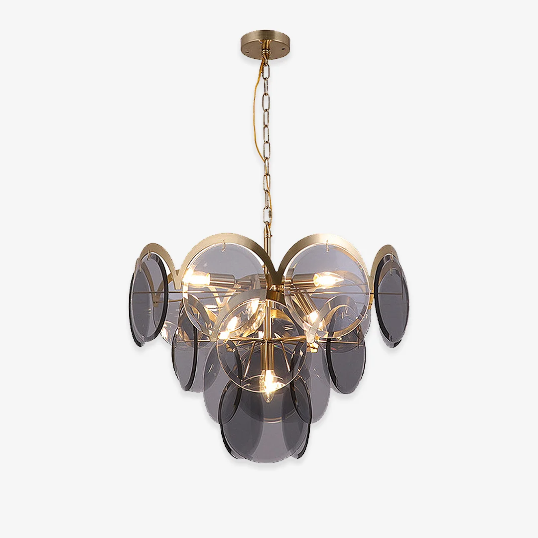 Practical Vistosi Smoked Glass Disc Chandelier Unique