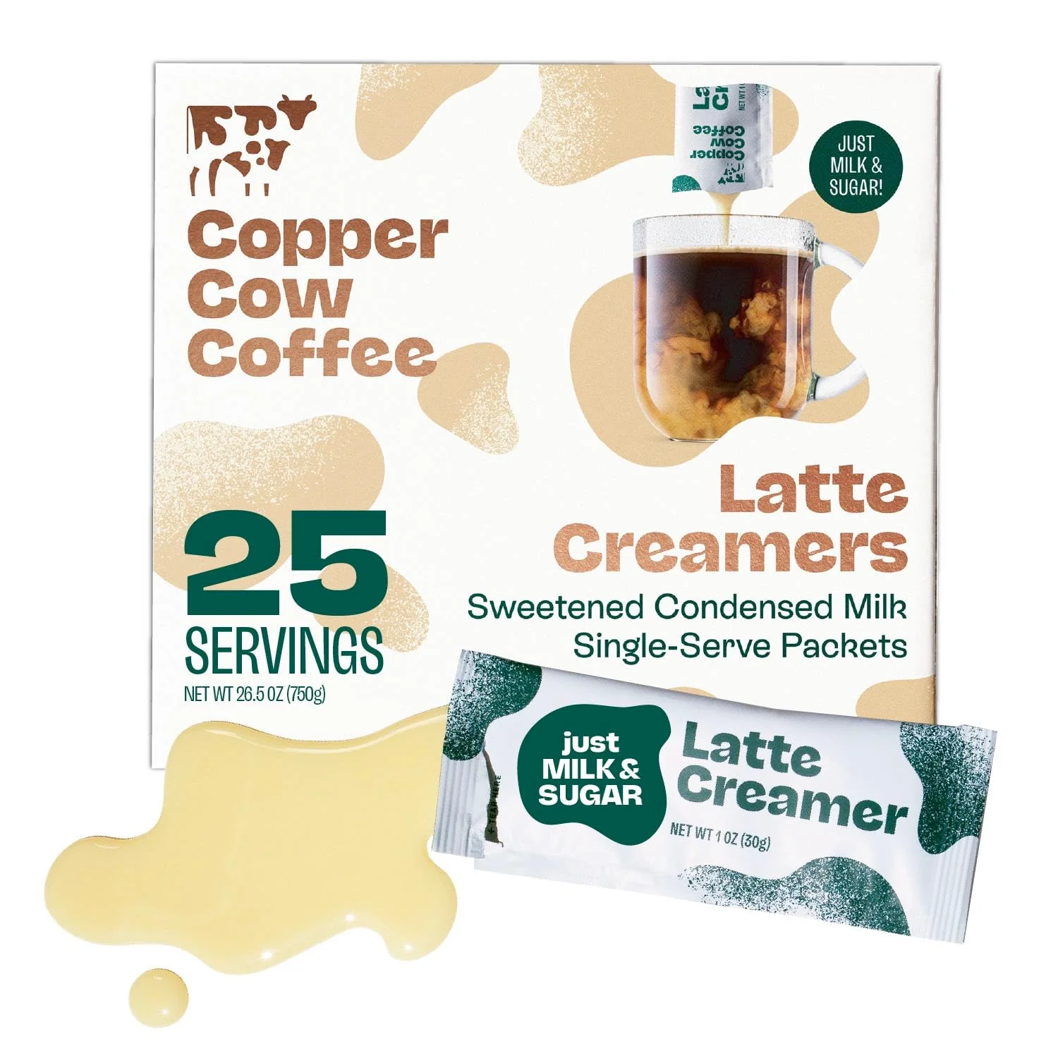 Practical Copper Cow Coffee Sweetened Condensed Milk Coffee Creamer Singles 25 pack Vietnamese Inspired Coffee Creamer Next-Generation