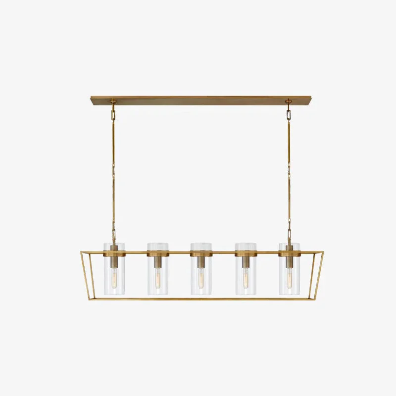 Optimized Presidio Large Linear Chandelier Green