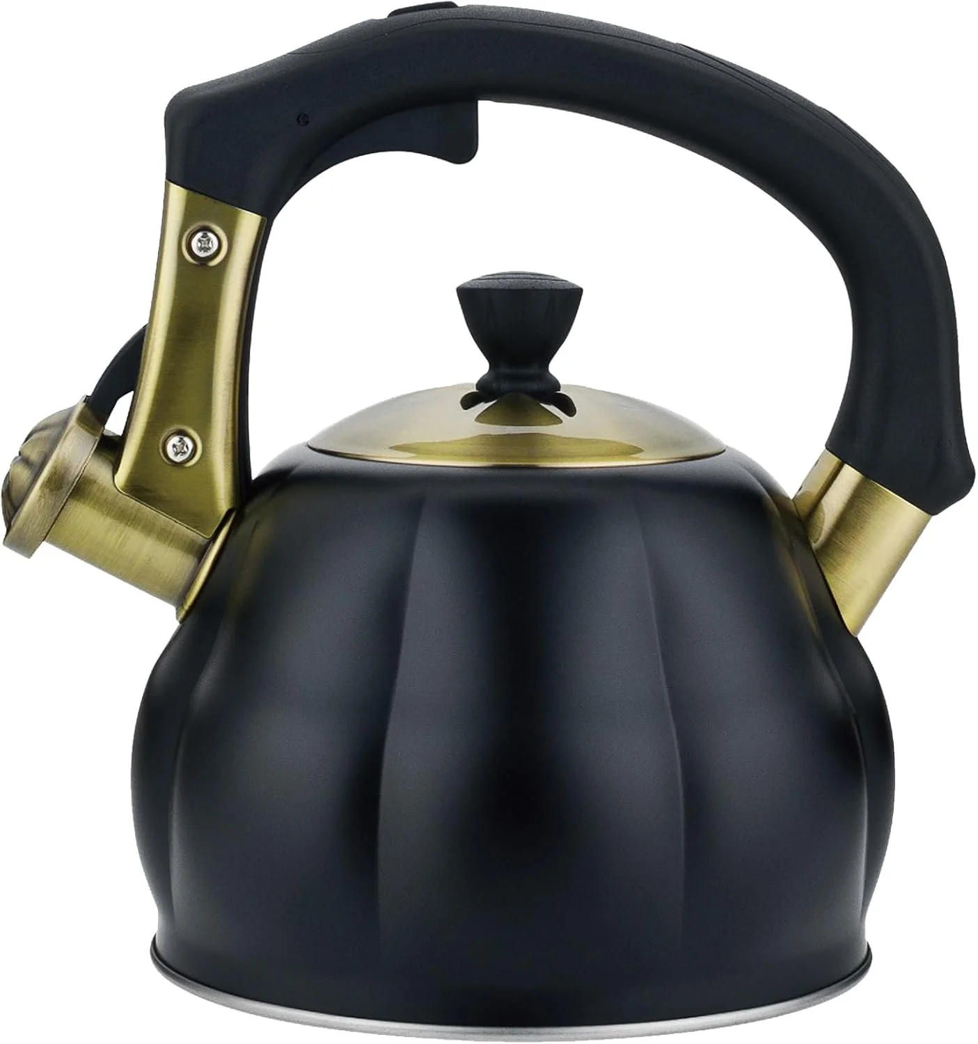 Sustainable Stainless Steel Tea Kettle for Stove Top Teakettles Stovetop Whistling with Heat Proof Ergonomic Handle 2.5 Quart Pure