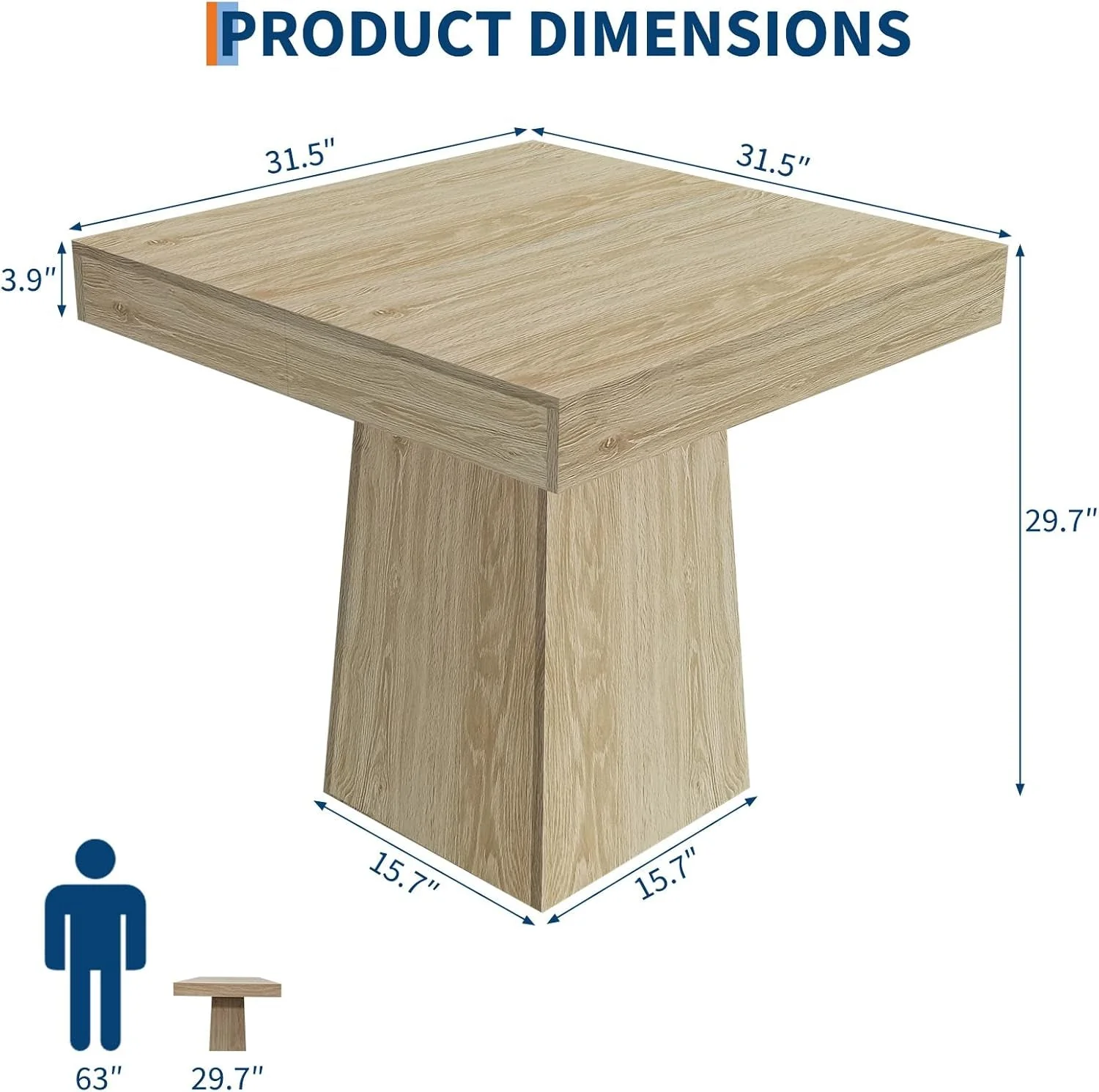 Fine 31 Point 5 Inch Square Dining Table With Pedestal Base Classic