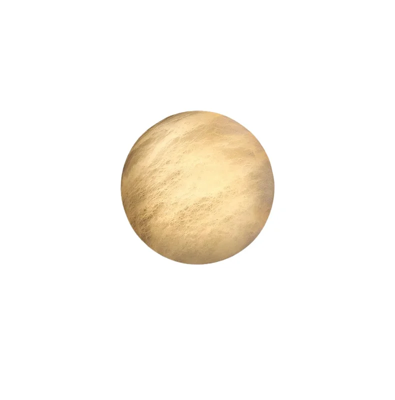 Contemporary Lunar Glow Alabaster Wall Light Minimalist