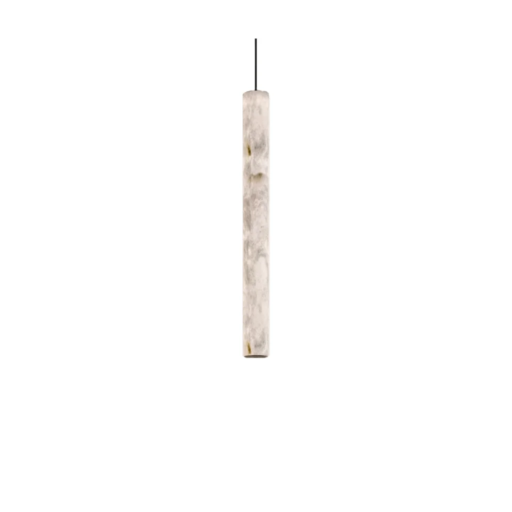 Convenient Slim Alabaster Cylinder Pendant Light Smooth