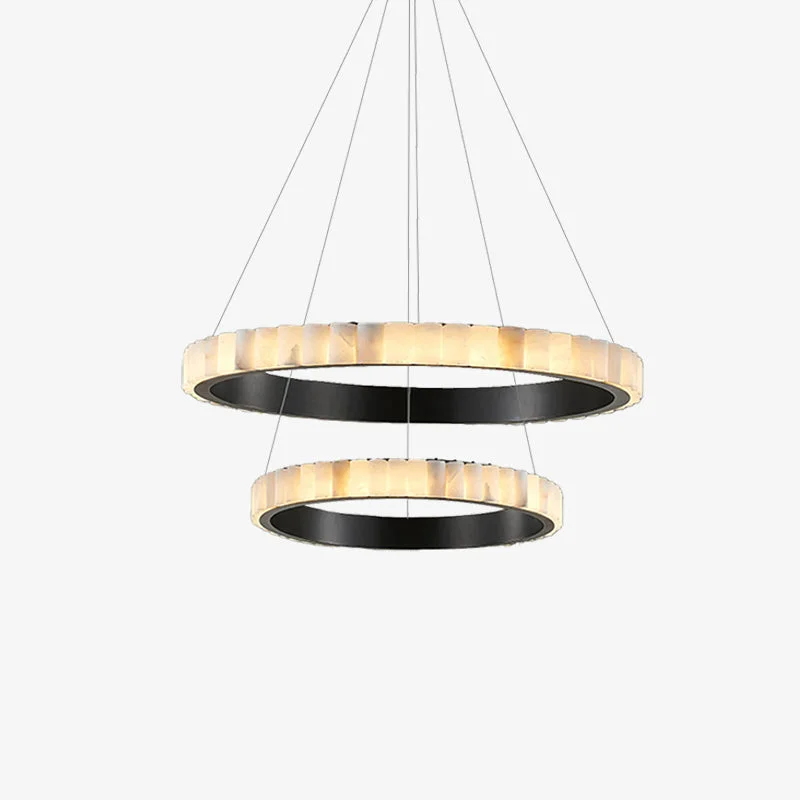 Original Avalon Halo Alabaster Chandelier Comfortable