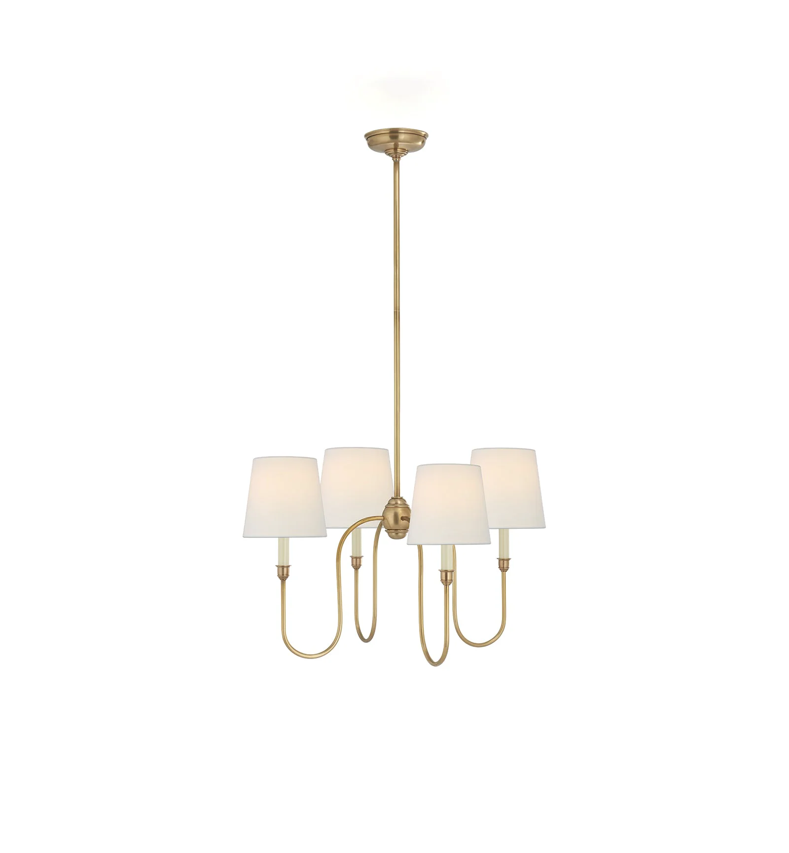 Reusable Classic 4-Light Brass Chandelier with Shades Elegant