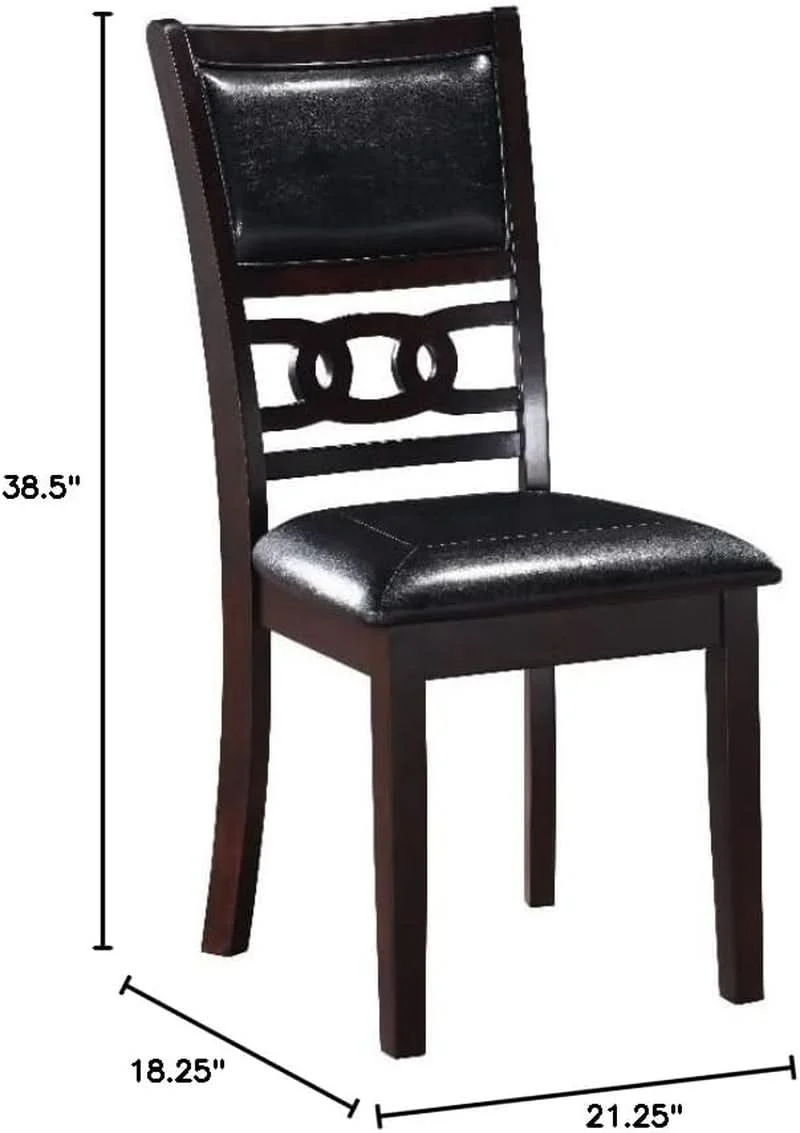 Certified Gia Ebony Dining Chairs Set Of 2 Rubber Wood Solids Breathable