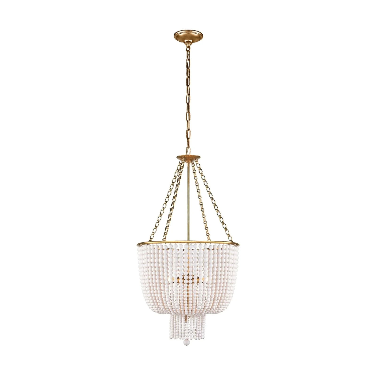 Fine Crafted White Beaded Jacqueline Chandelier Easy-to-Use