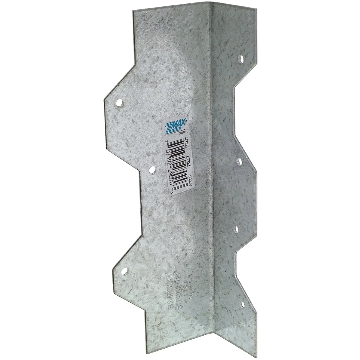 Long-Lasting Simpson Strong-Tie ZMax 7 In. Galvanized Steel 16 ga Reinforcing L-Angle Optimized