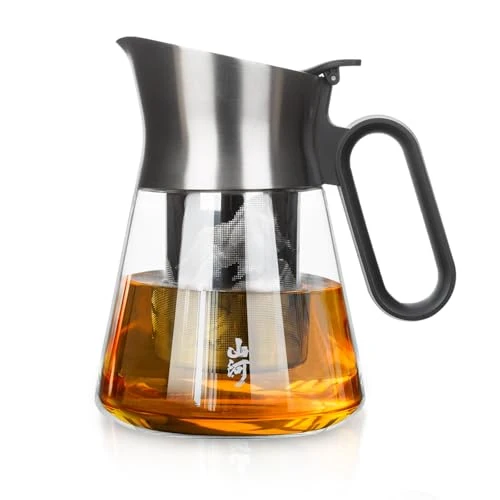 High-Grade 23oz Small Glass Teapot with Infuser For Loose Leaf Tea Steeper Modern