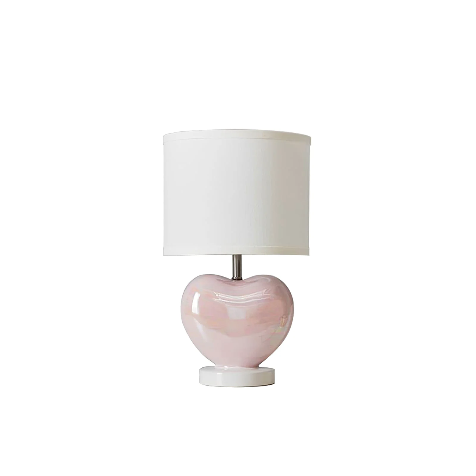Sophisticated Pearlescent Heart-Shaped Table Lamp Soft