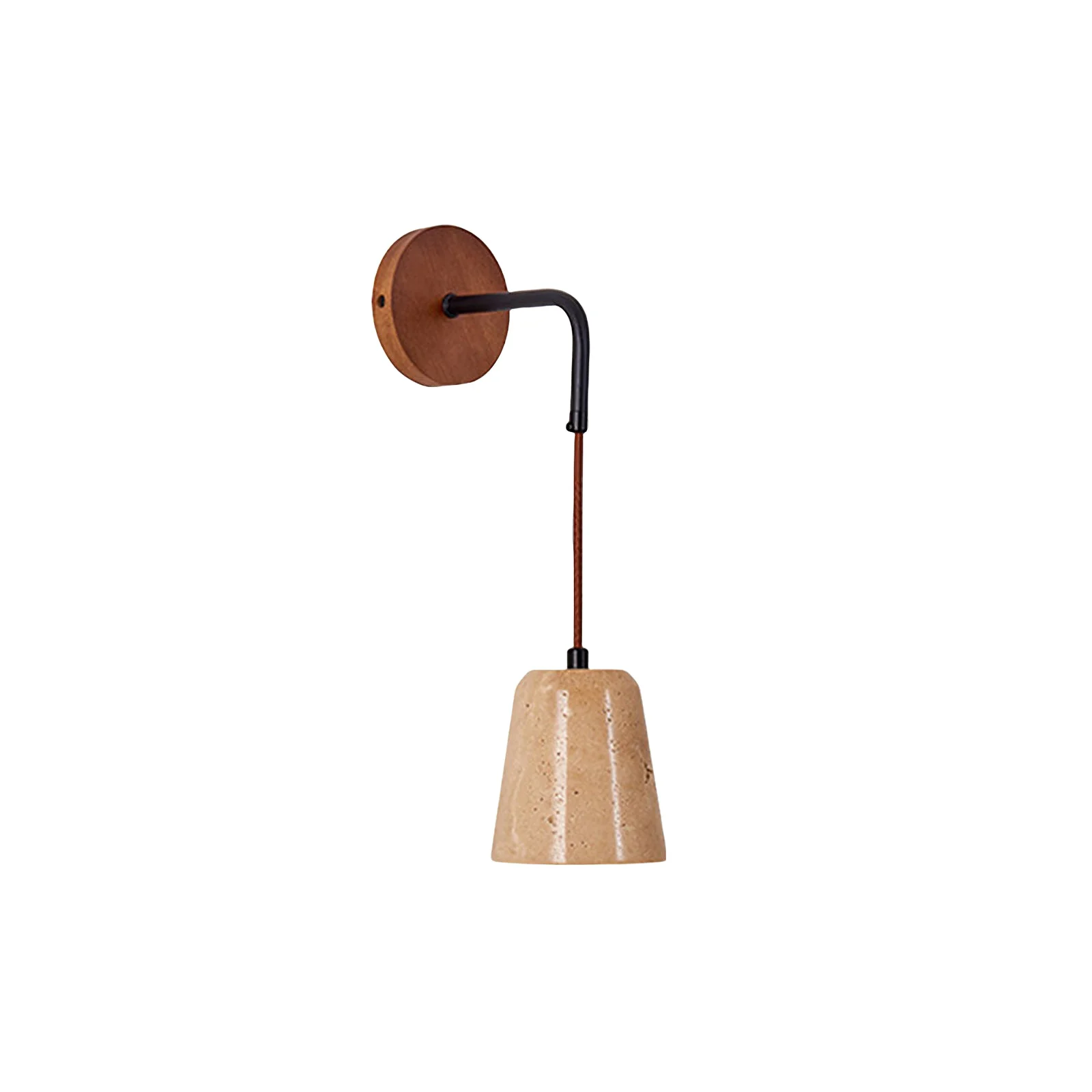 First-Class Yellow Travertine Disc Base Wall Lamp Exclusive