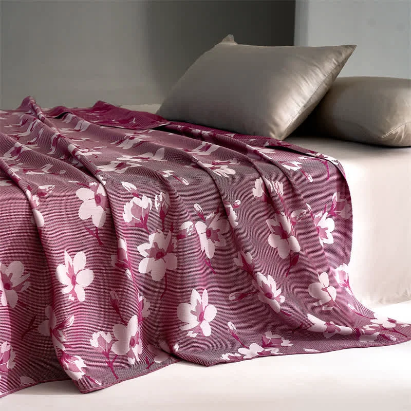 Fast Lyocell Fiber Retro Flower Breathable Quilt Practical