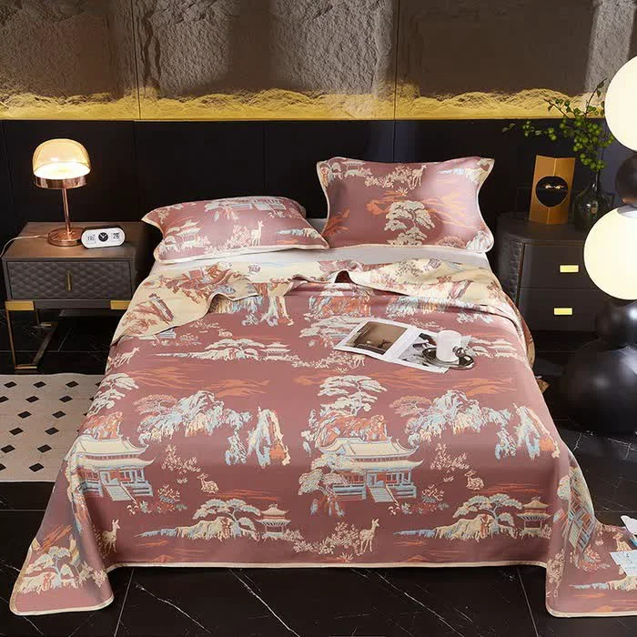 Fine Landscape Three-layer Gauze Cooling Reversible Coverlet Responsible