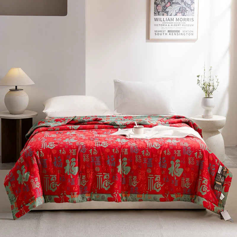 Top-Quality Yarn-dyed Retro Cotton Gauze Comfy Quilt Genuine