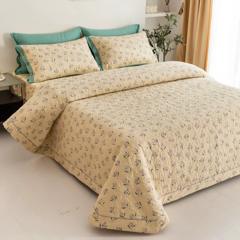 Solid Rustic Tulip Pure Cotton Quilted Bedding Organic