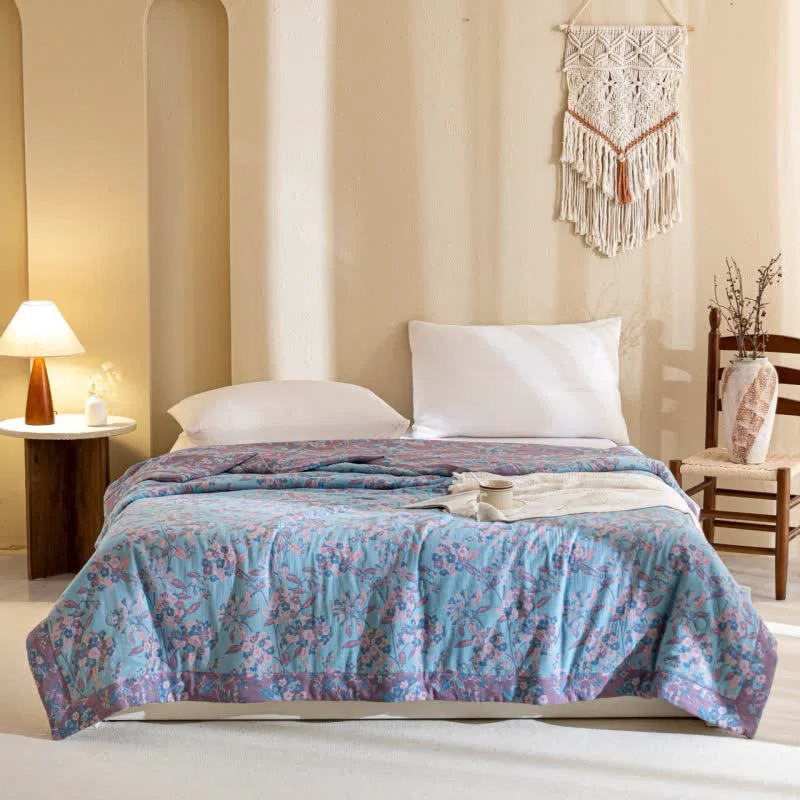 Elegant Yarn-dyed Cotton Double Layer Gauze Quilt Practical