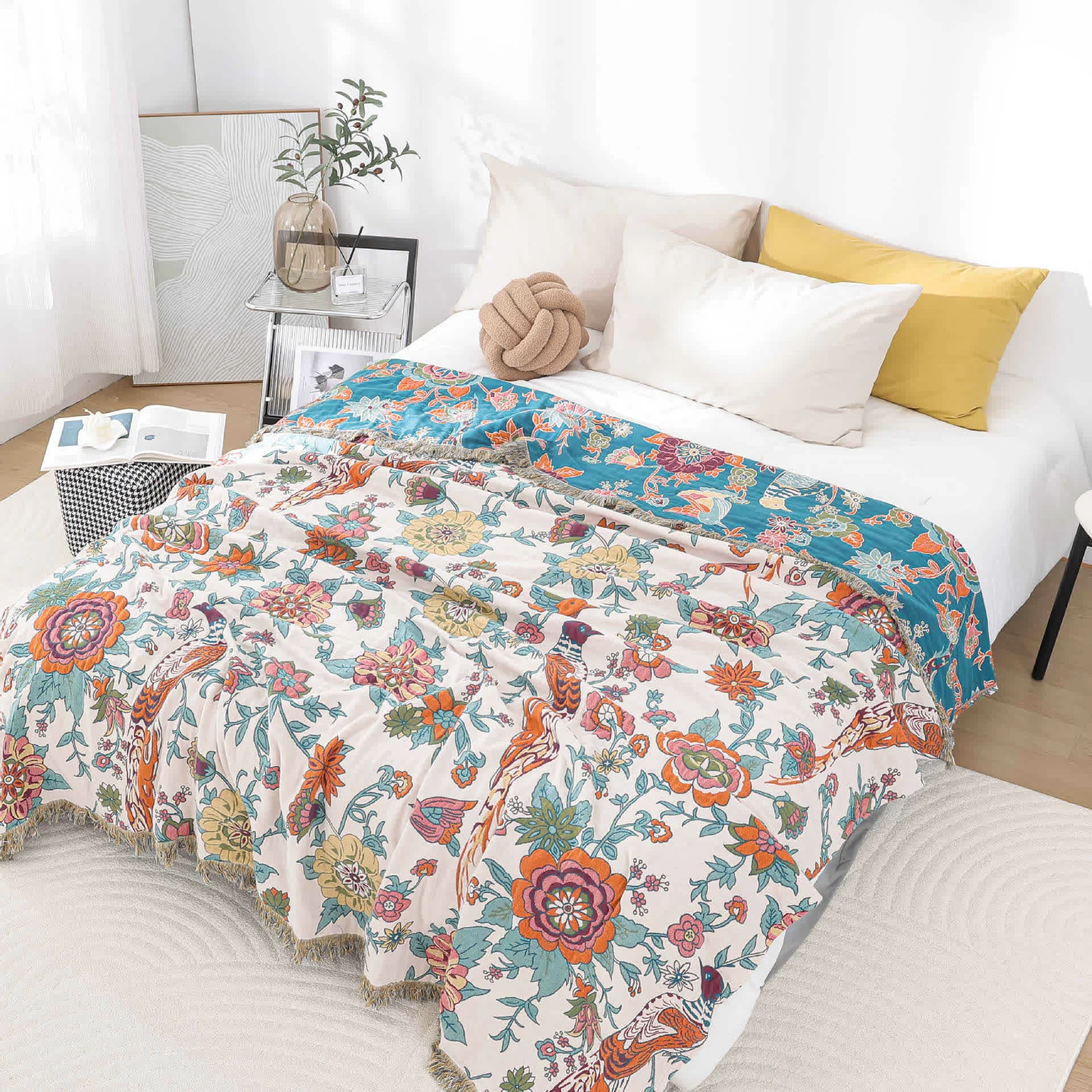 Consistent Jacquard Cotton Gauze Pastoral Towel Quilt Artisan