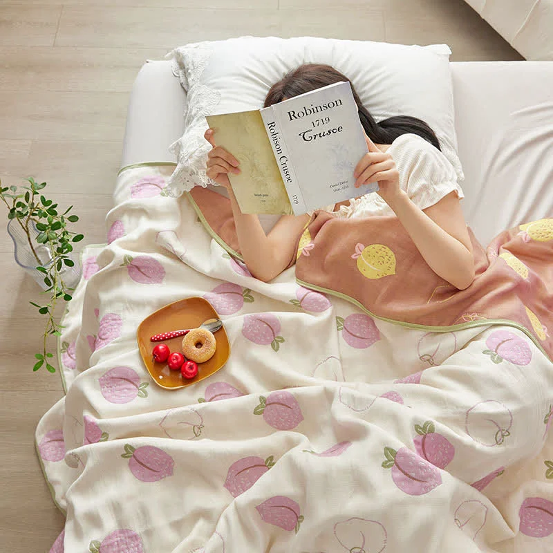 Flexible Rural Peach Lyocell Fiber Gauze Quilt Comfortable